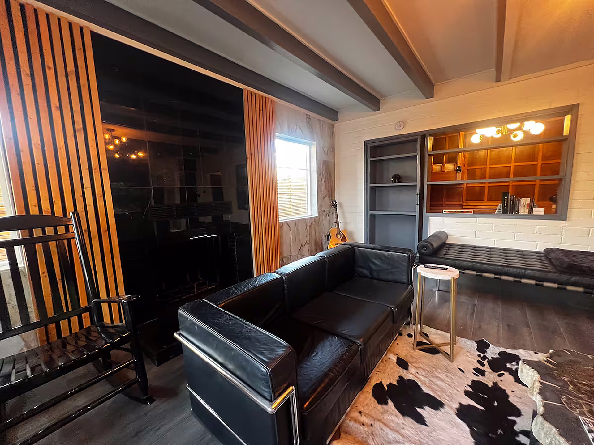 Exposed beam living area