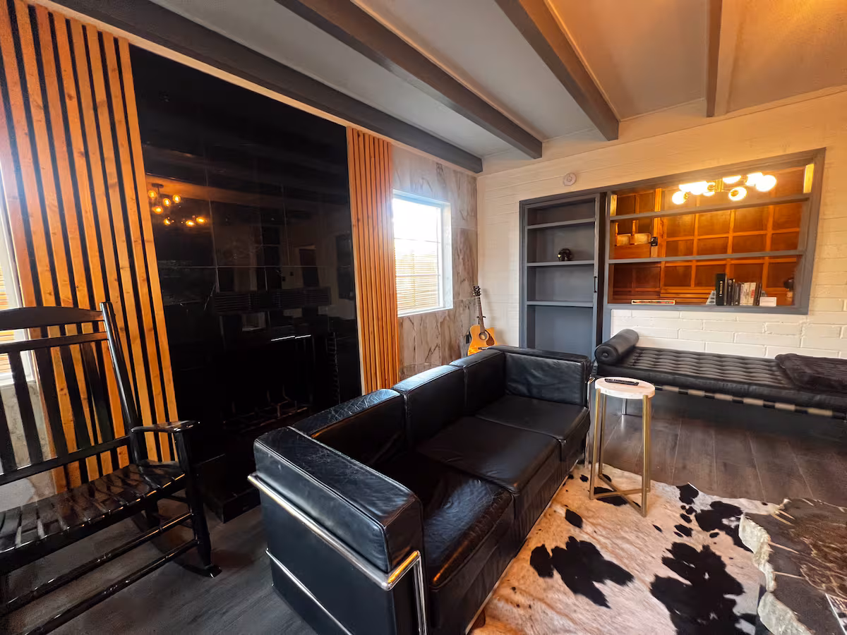 Exposed beam living area