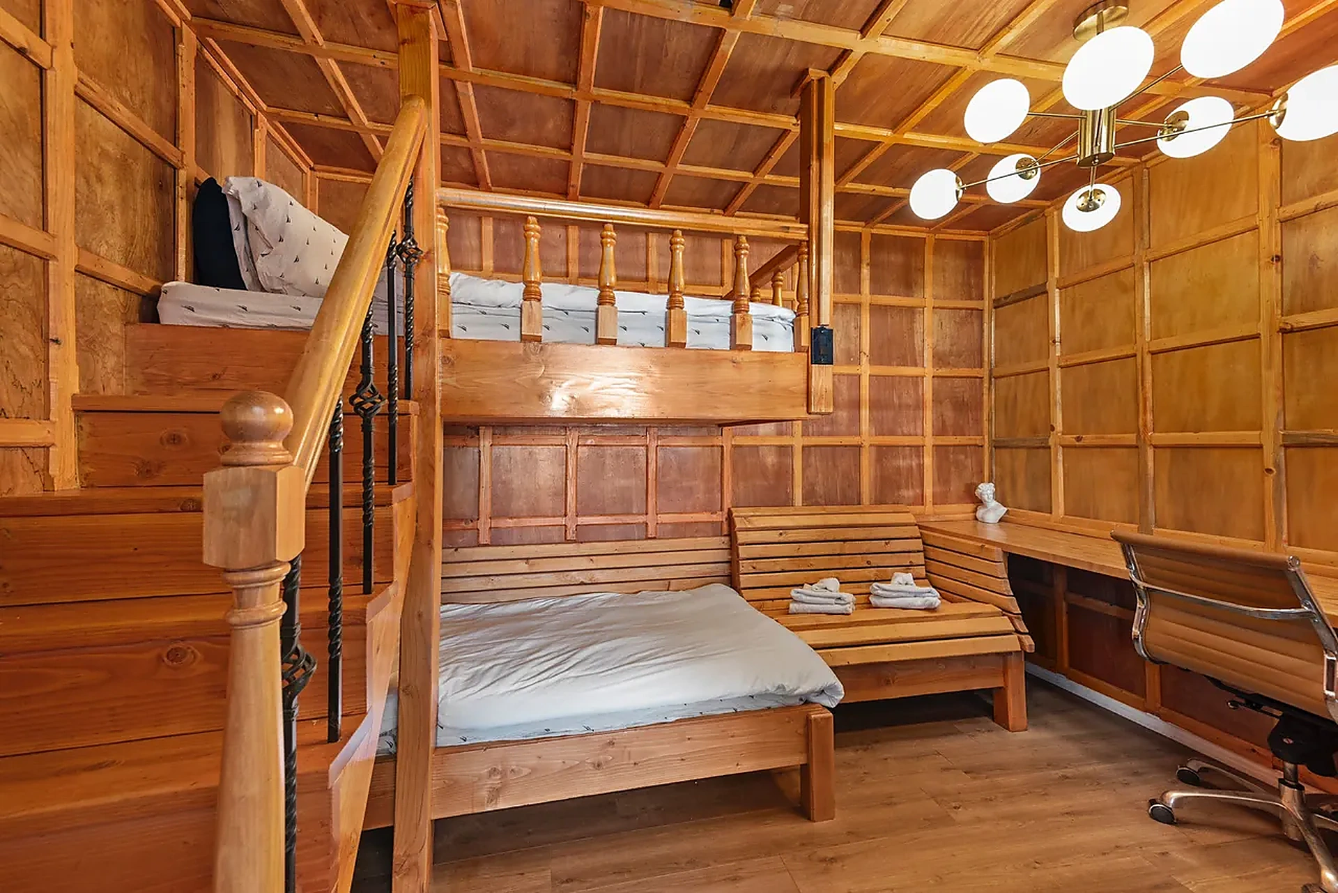 Library loft with bunk beds