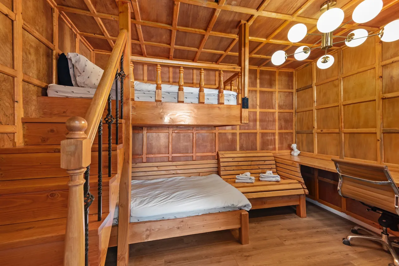 Library loft with bunk beds